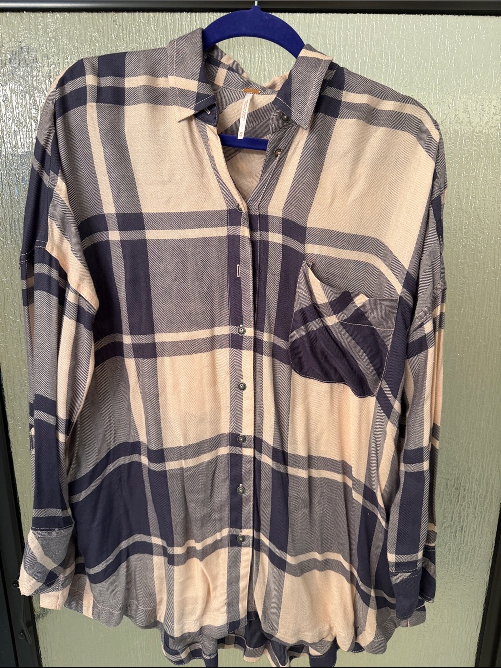 Free People plaid tunic XS